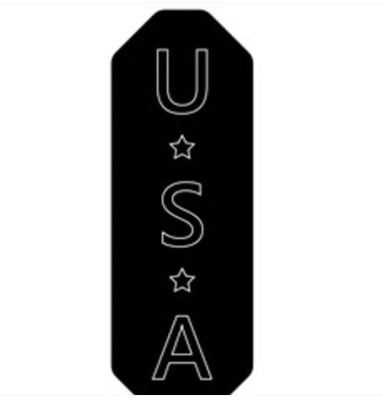 Rectangle Pedal Emblem Plate - USA Pair  -  RW167KW-4