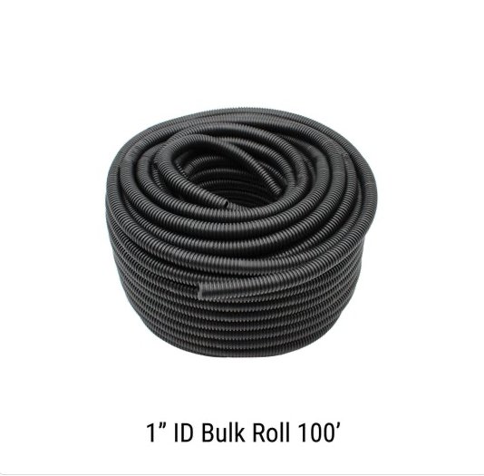Poly Split Loom 1/2in ID - 100FT Roll Black, 100ft Lg, 1/2in - 177.1012-ROLL