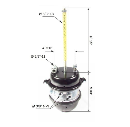 Spring Brake Chamber Type 30/30 FT3030S NT 3030STD-120TC  -  F224746E