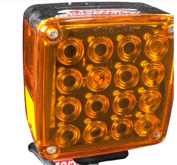 Pedestal Turn Fixed 34  Led Light Left Red /Amber  12/24 V, W/1 Screw And Direct Pigtail  -  8324CFL