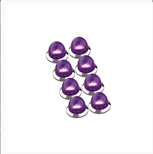 MINI WATERMELON HERO LED LIGHT - PURPLE  LIGHT / CLEAR LENS FOR STUD MOUNT 3/4" HOLE, 8 PACK  -  HEROPCWMMINI-8