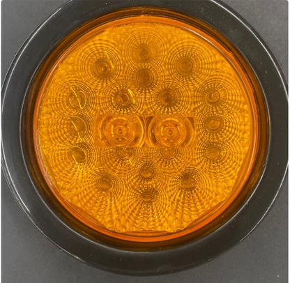 4" Stop,Turn &Tail Flashing 20 Led Light Amber Reflective 12/24V with Grommet And Direct Pigtail  -  8042ERA