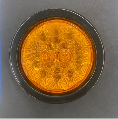 4" Stop,Turn &Tail Flashing 20 Led Light Amber Reflective 12/24V with Grommet And Direct Pigtail  -  8042ERA