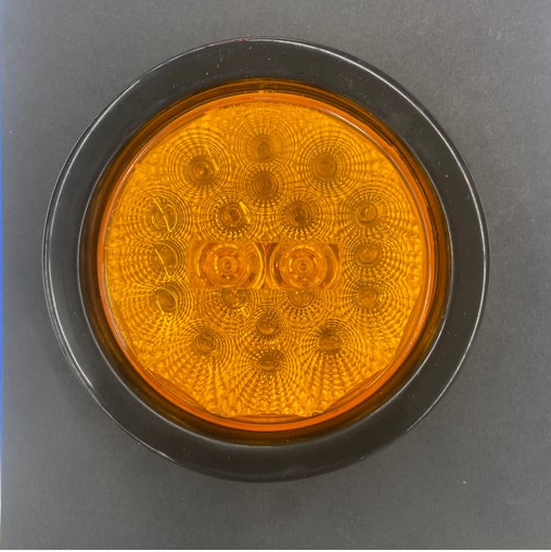 4" Stop,Turn &Tail Fixed  20 LED Light Amber Reflective 12/24V with Grommet  And Direct Pigtail  -  8042EA