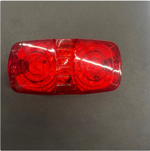 Oval Clearance & Side Marker Fixed 10 LED Light Red 12/24V, Double Optic And Direct Pigtail  -  8040LFR