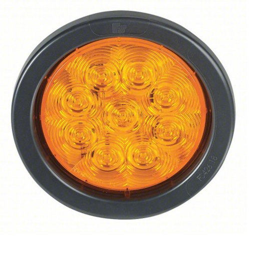 4" Stop,Turn &Tail Fixed 10 LED Light Amber 12/24V W / Grommet And Pigtail Kit  -  8000A