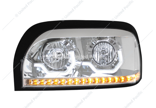 Freightliner Century Chrome Projection Headlight With Led Turn Signal & Light Bar Driver  -  31203