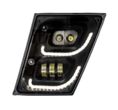 Black Volvo 03- 17 VN / VNL LED Fog Driving Light Assembly  -  32596