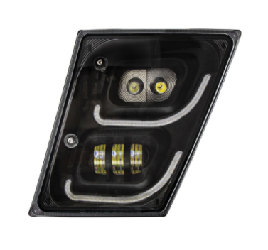 Black Volvo 03- 17 VN / VNL LED Fog Driving Light Assembly  -  32596