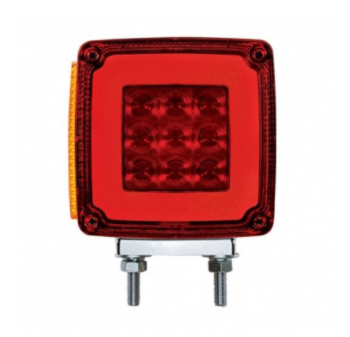 53 LED GloLight Double Stud Double Face Turn Signal Light (Passenger) Amber & Red LED /Amber & Red Lens  -  37125