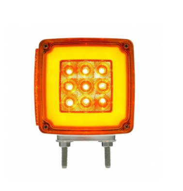 53 LED GloLight Double Stud Double Face Turn Signal Light (Passenger) Amber & Red LED /Amber & Red Lens  -  37125