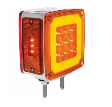 53 LED GloLight Double Stud Double Face Turn Signal Light (Passenger) Amber & Red LED /Amber & Red Lens  -  37125