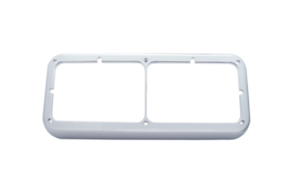 CHROME PLASTIC RECTANGULAR DUAL 4" X 6" HEADLIGHT BEZEL - 40978