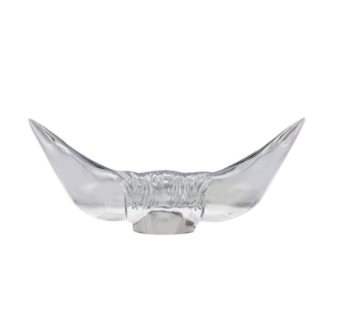 DIE-CAST BULL HORN HOOD ORNAMENT - CHROME -72005