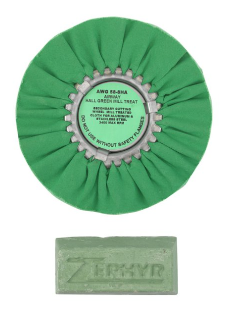 Zephyr Hall Green 8" Airway Buff With Green Bar Roug - AWG 58-8 WB