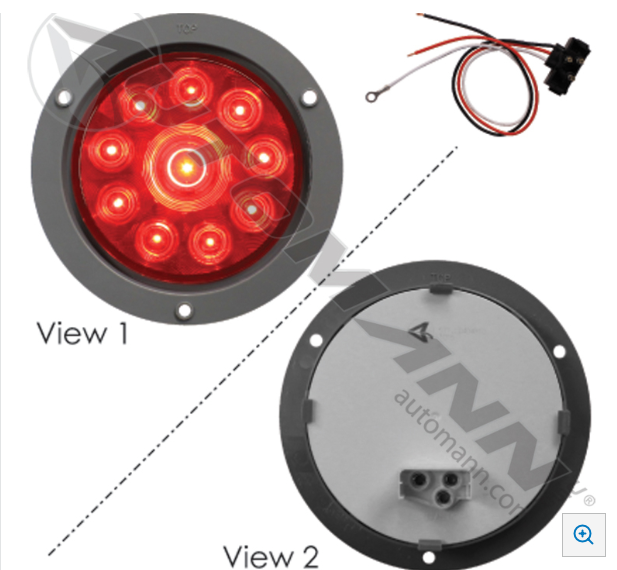 S/T/T Light Kit LED 4in Red Flange Mount -571.LD404R10-K