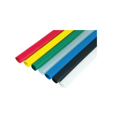 ASSORTED 1/8" BLUE,CLEAR,GREEN,RED,YELLOW HEAT SHRINK TUBING (10) 4" PCS.-98011