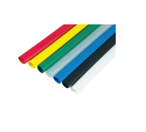 ASSORTED 3/16" BLUE,CLEAR,GREEN,RED,YELLOW HEAT SHRINK TUBING (10) 4" PCS 98012