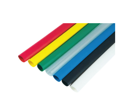 ASSORTED 3/8" BLUE,CLEAR,GREEN,RED,YELLOW HEAT SHRINK TUBING (5) 4" PCS. -98014