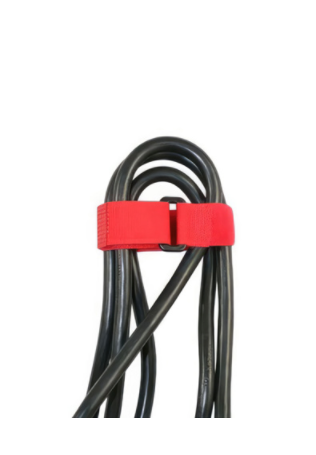 8" RED HOOK & LOOP VELCRO STRIP-TIE FASTENERS WITH BUCKLE, 8 PCS -98023