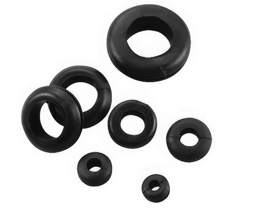 1/4",5/16",3/8",7/16",1/2",5/8",21/32",7/8" MOUNTING HOLES BLACK VINYL GROMMETS, 15 PCS.98251