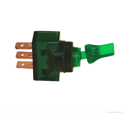 GREEN ILLUM DUCKBILL 20 AMP 12V S.P.S.T. ON/OFF 1 PC 98289