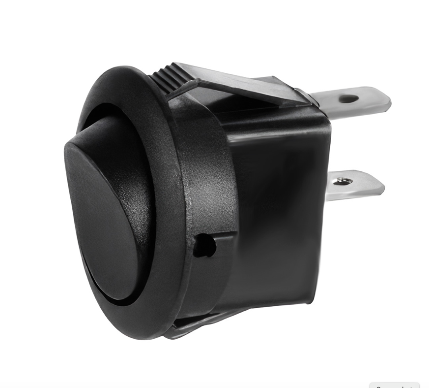 Black Non-Illum Round Rocker 10 AMP 12V On/Off - 98298