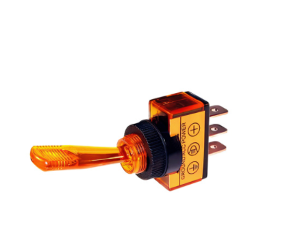 AMBER ILLUM TOGGLE 20 AMP 12V S.P.S.T. ON/OFF 1 PC - 98352