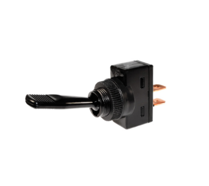 BLACK NON-ILLUM TOGGLE 20 AMP 12V S.P.S.T. MOMENTARY ON/OFF 1 PC -98355