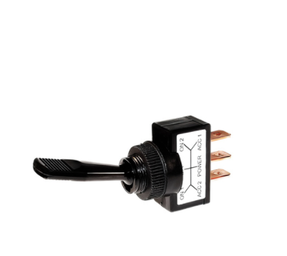 BLACK NON-ILLUM TOGGLE 20 AMP 12V S.P.D.T. ON/OFF/ON 1 PC - 98356