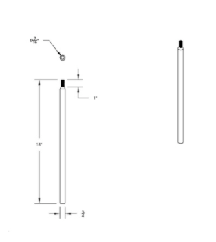 18" Black Shifter Shaft Extension  - 21797