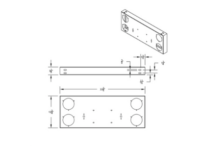 33-3/4" STAINLESS STEEL REAR CENTER LIGHT PANEL WITH FOUR 4" LIGHT CUTOUTS Item No.21475