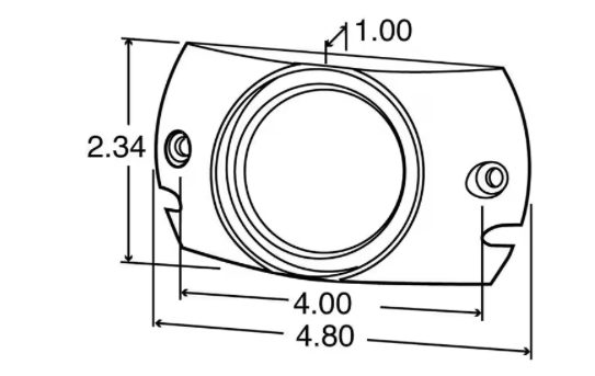 Truck-Lite Company Round Polycarbonate Deflector Gray Mount - 30722