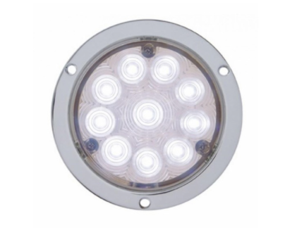 10 LED 4" FLANGE MOUNT BACK-UP LIGHT -WHITE LED/CLEAR LENS - 38078