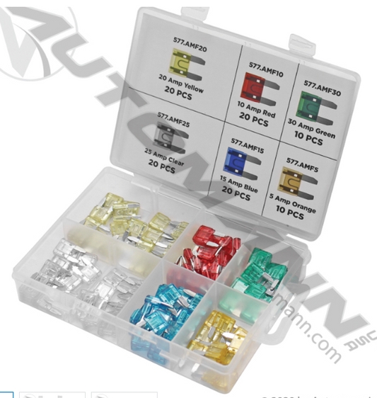 Mini Blade Fuse Assortment 100pc - 577.AMF100-KT