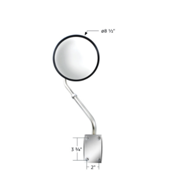 Stainless Hood Mount Mirror  -  60037