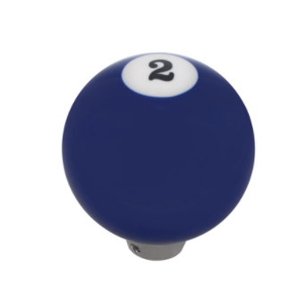 NUMBER 2 POOL BALL GEARSHIFT KNOB - GLOSS BLUE Item No.70662