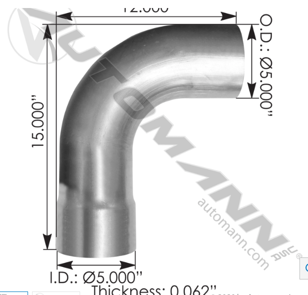 Exhaust Elbow ALZ Kenworth - 562.U59160085090A