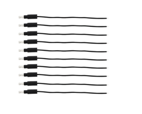 6" Single Lead Wire w/ .180 Bullet Termination &Stripped End - Black (10 pcs) - 34213P10