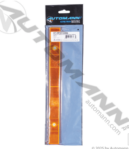 Amber Rectangular Reflector Quick-Mount  - 571.RF2X12QMA