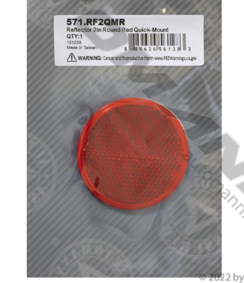 2" Round Red Reflector Quick-Mount - 571.RF2QMR