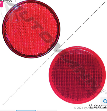 3" Round Red Reflector Quick-Mount - 571.RF3QMR