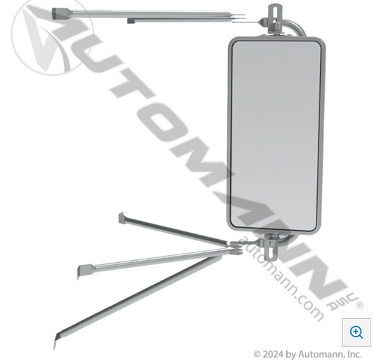 Mirror and Bracket Assy Right Hand Stainless Steel Freightliner - 563.46120SS