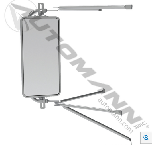 Mirror and Bracket Assy Left Hand Stainless Steel Freightliner - 563.46119SS
