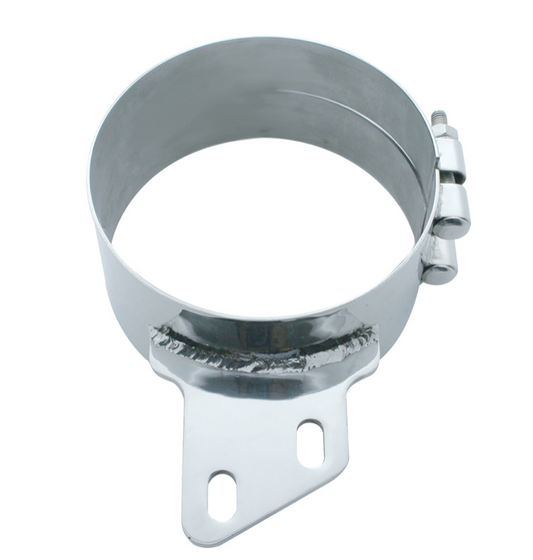 7" Stainless Butt Joint Exhaust Clamp Angled Bracket  -  10284