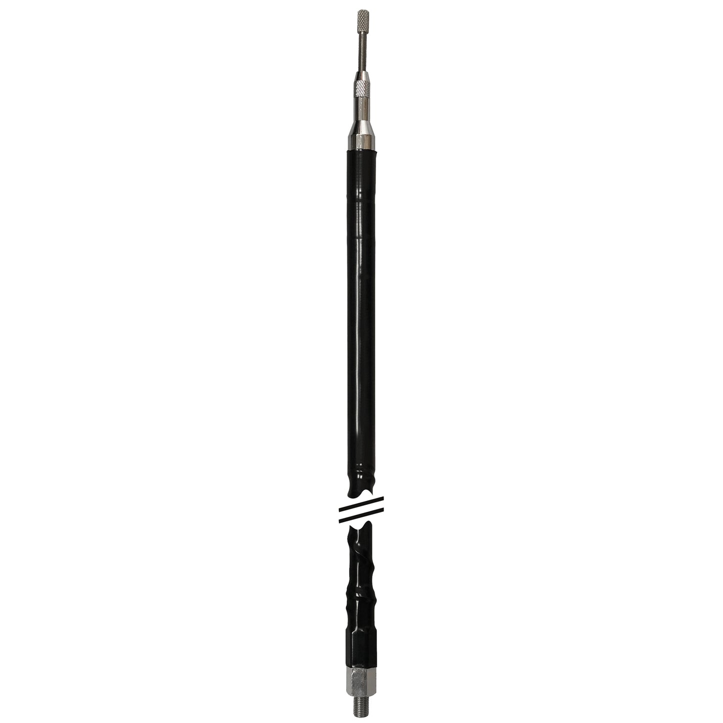 66 Inch  Silver Bullet Fiberglass CB Antenna Black  -  DRX-4661