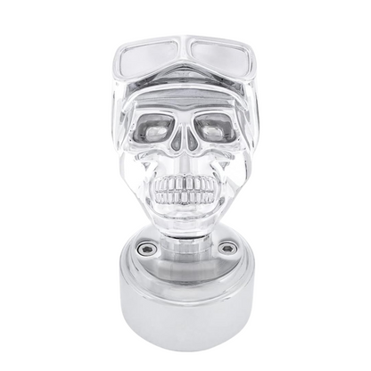 Skull Biker Thread-on Shift Knob & Adapter 9/10 Speed Chrome - 70827