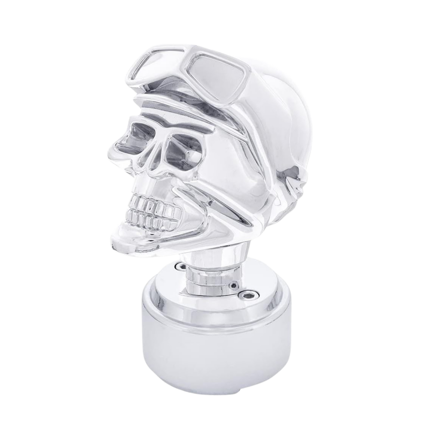 Skull Biker Thread-on Shift Knob & Adapter 9/10 Speed Chrome - 70827