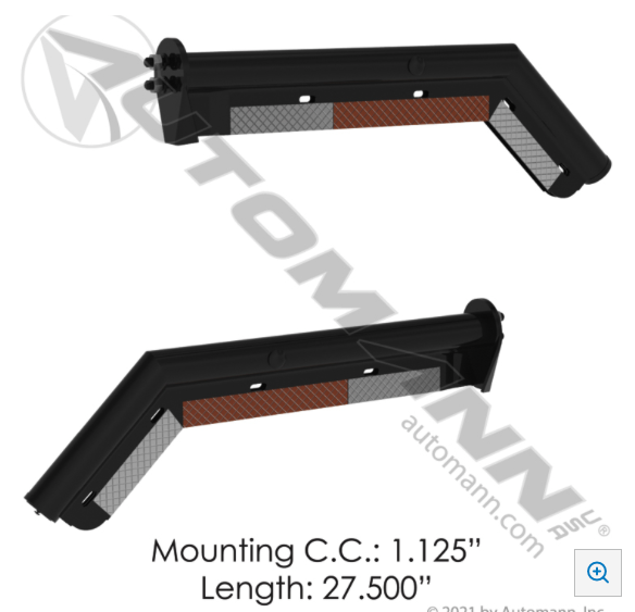 Spring-loaded black angled hanger kit short style with conspicuity tape includes 2 hangers