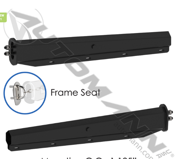 Black tapered spring-loaded mudflap hanger kit for semi trucks, straight design